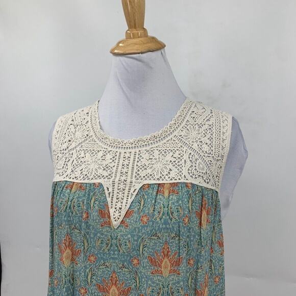 Maeve Top Womens S Small Multi Laced Eleanor Crochet Floral Lined Keyhole Blouse - Picture 3 of 14